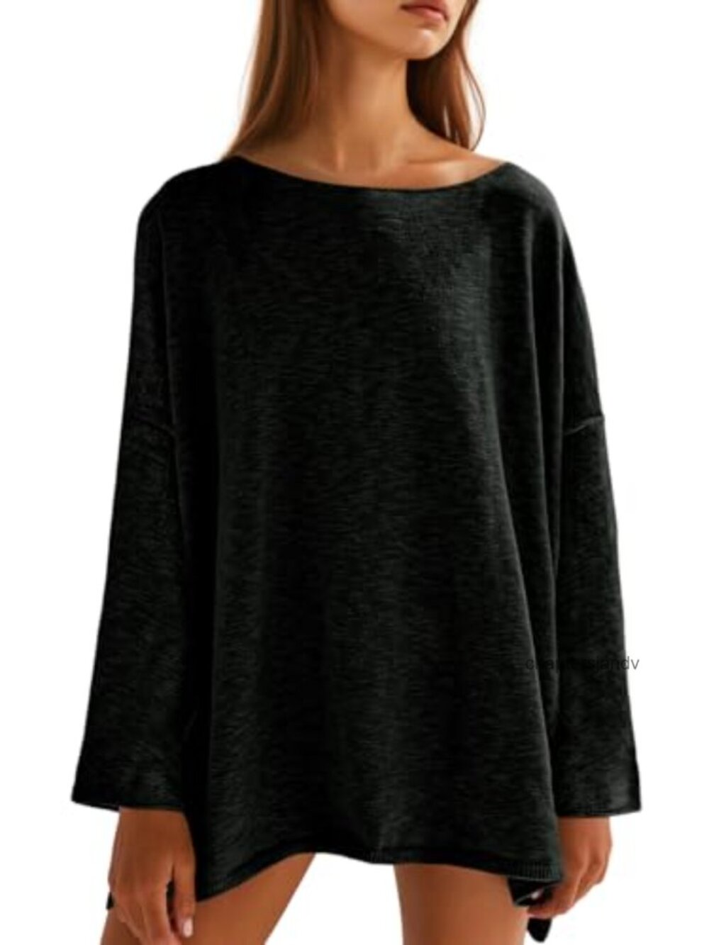 Oversized Long Sleeve Knit Tunic Top Lightweight Sweater